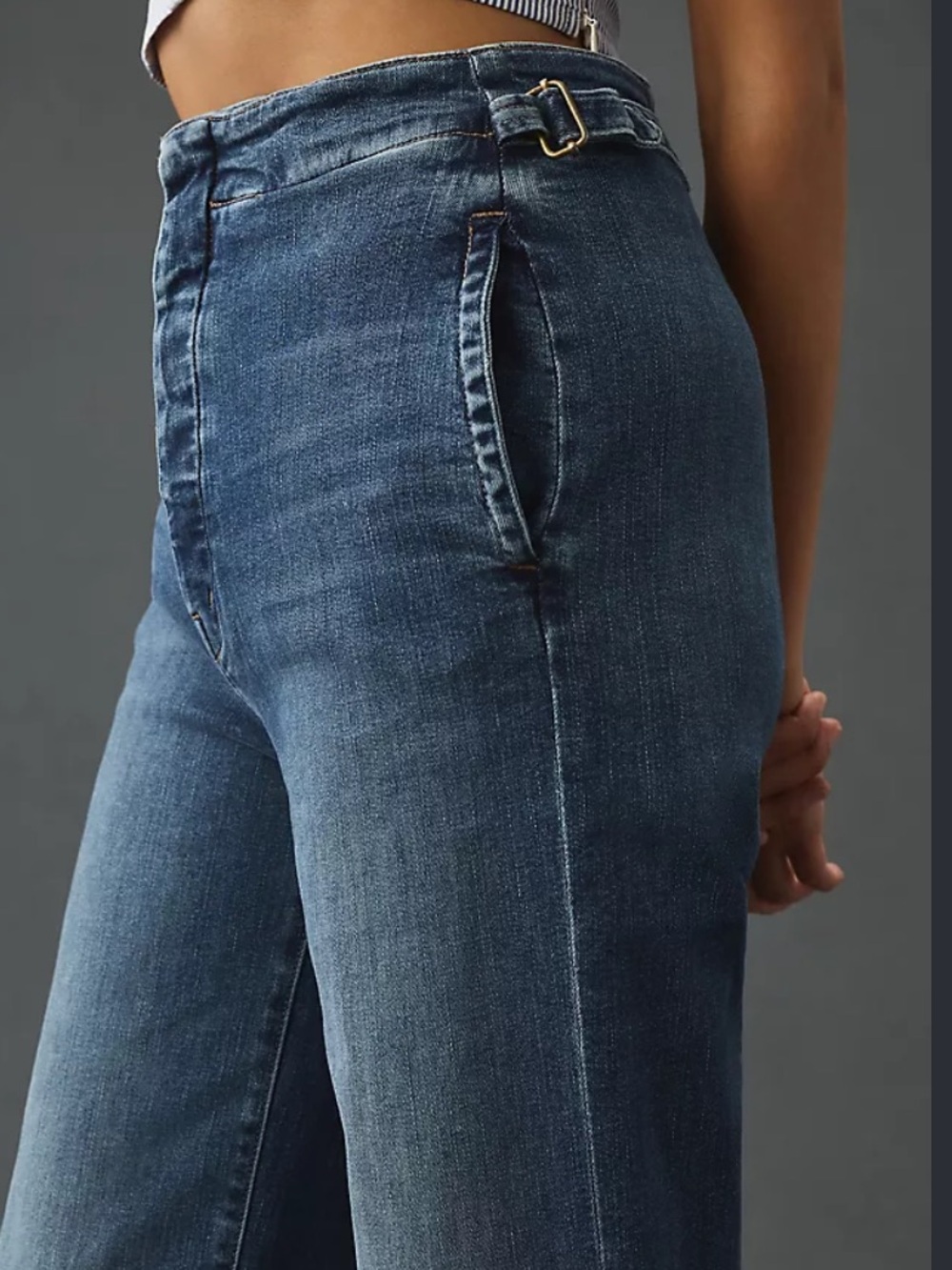 MOTHER The Cinch Greaser Ankle High-Rise Wide-Leg Jeans - Picture 2 of 7